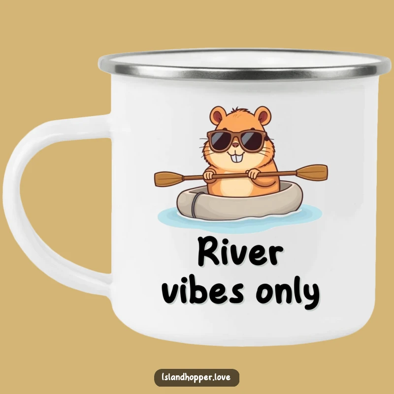 Funny Capybara Sunglasses Raft Camping Mug - Hilarious Outdoor Adventure Gift