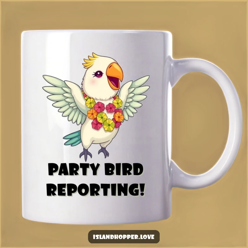 Funny Parrot Lei Mug - Giddy Tropical Bird Lover Gift