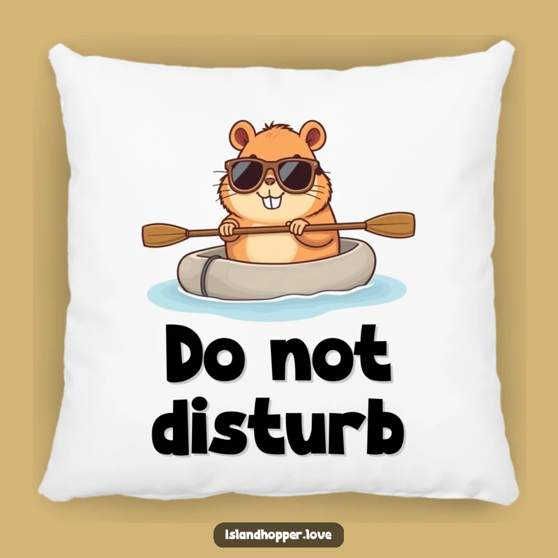 Funny Capybara Sunglasses Raft Pillow - Cozy & Hilarious Comfort Gift