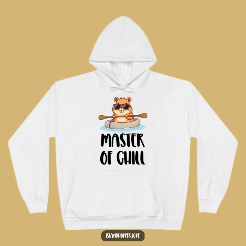 Funny Capybara Sunglasses Raft Hoodie - Cozy & Hilarious Winter Gift