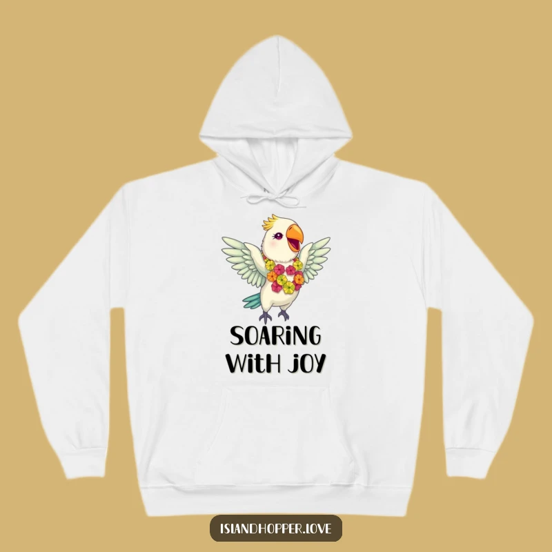Funny Parrot Lei Hoodie - Giddy Tropical Comfort Gift