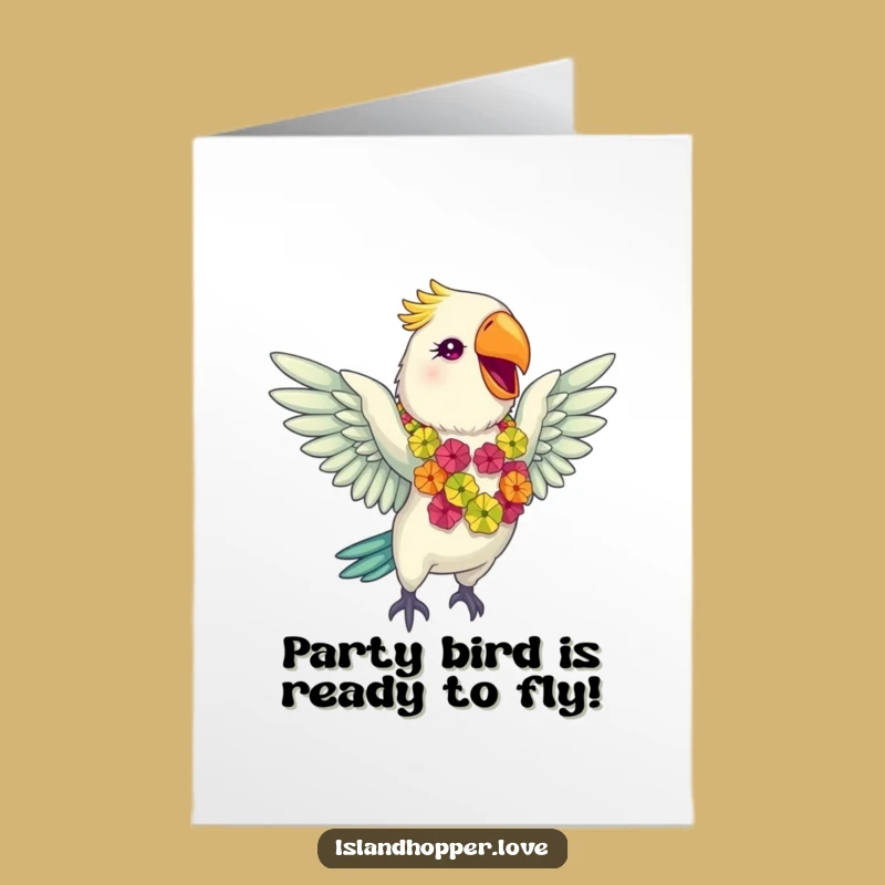 Free Printable Parrot Birthday Card: Giddy Lei Design for a Fun Downloadable Gift