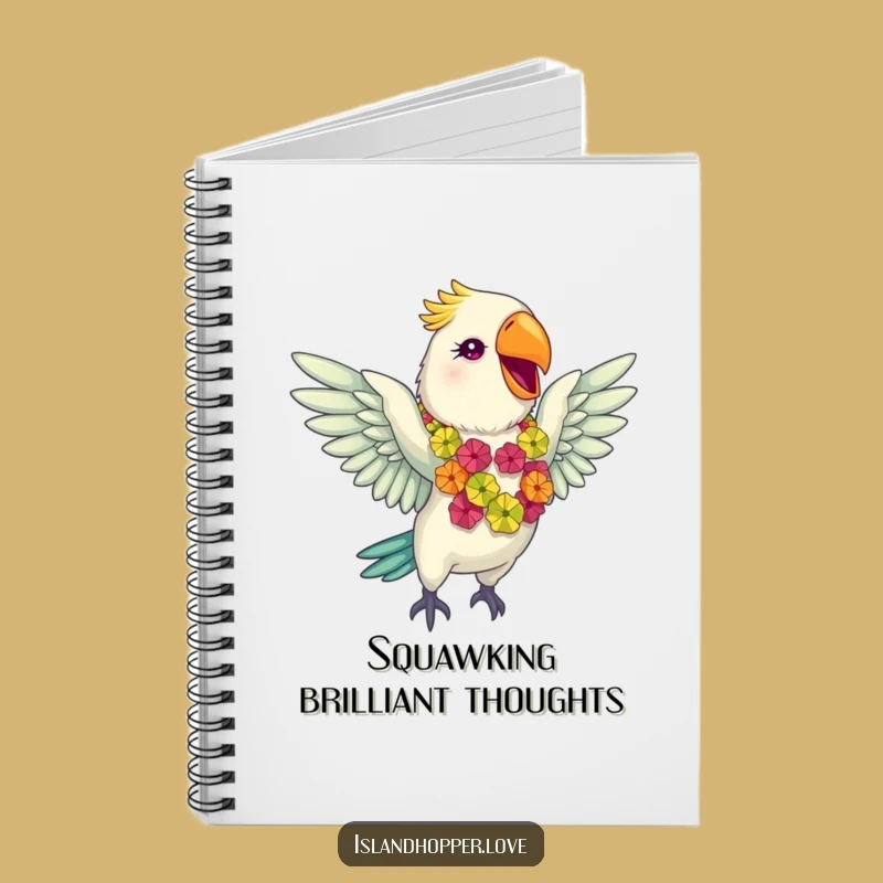 Funny Parrot Lei Notebook - Giddy Tropical Journal Gift