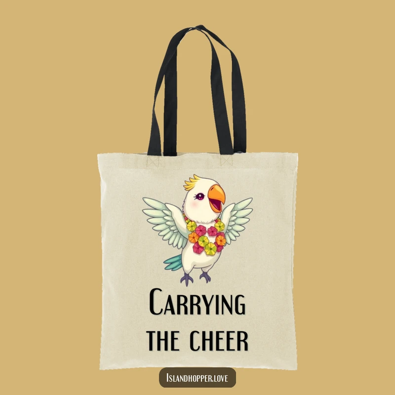 Funny Parrot Lei Tote Bag - Giddy Tropical Accessory Gift