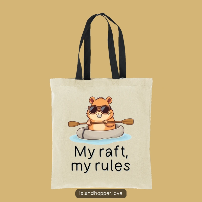 Funny Capybara Sunglasses Raft Tote Bag - Stylish & Hilarious Eco-Friendly Gift